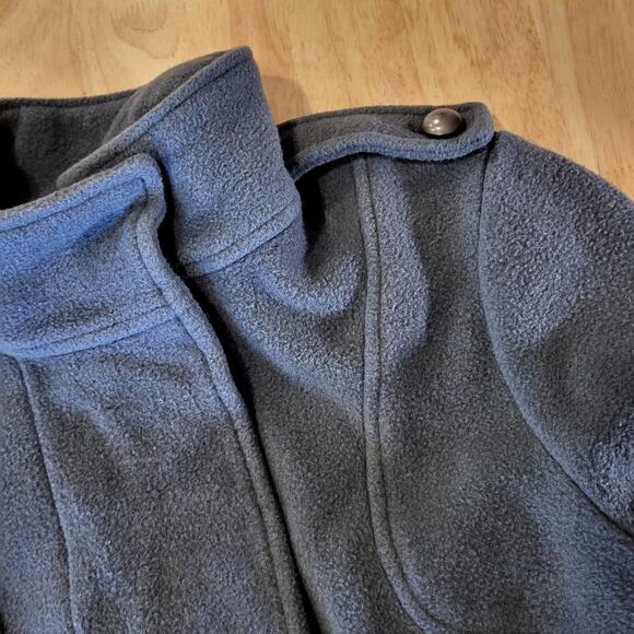 B.B. Dakota Wool Blend Mid Length Fleece Gray Pocket Epaulette (See belt wear) - Picture 6 of 16